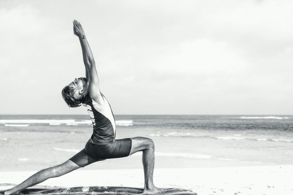 stretching man